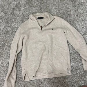 Small, cream, zip crew neck